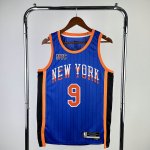 Maillot de Basket #9 Barrett Knicks 23-24 city Bleu Imprimé